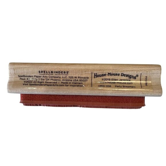 House Mouse Design Rubber Stamp Party Streamers HMW-006 Ellen Jarecke Wood Mount - Picture 2 of 8